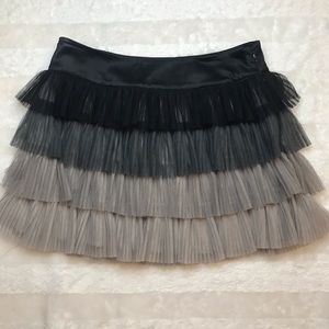 Bebe ombré ruffle mini skirt
